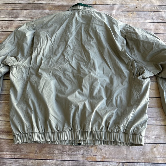 Members Only Men's Vintage Jacket XL Beige Windbreaker Tan with Green Trim Zip - Picture 9 of 15